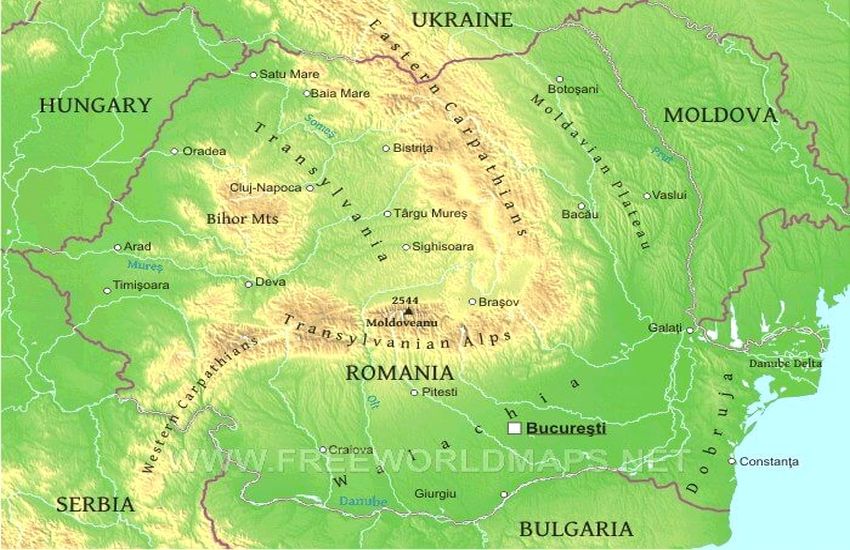 kaart Roemenië