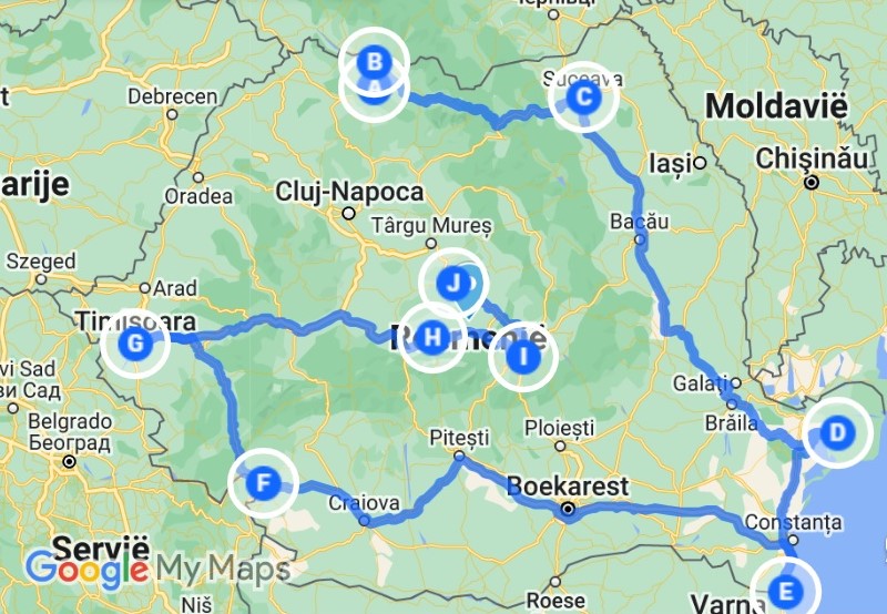 route camperreis door Roemenië - reisnotities.nl